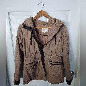 Thread & Supply brown hooded utility jacket